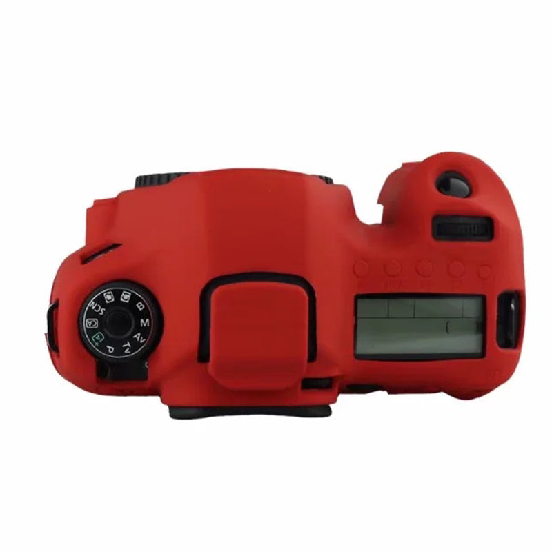 Silicone Case for Canon EOS 6D Digital Camera Anti-scratch Protective Cover Non-slip Texture Protector - Red