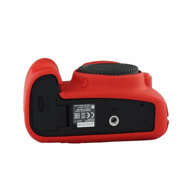 Silicone Case for Canon EOS 6D Digital Camera Anti-scratch Protective Cover Non-slip Texture Protector - Red
