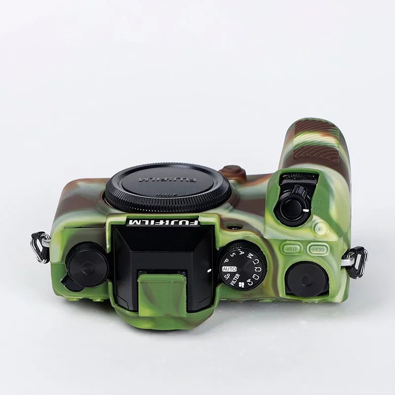 Silicone Skin Case for Fujifilm X-S10 Camera, Anti-drop Digital Camera Body Cover Protector - Camouflage