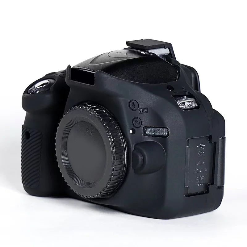 Uniqkart for Nikon D5200 / D5100 Silicone Skin Case Camera DSLR Bag Anti-scratch Protective Cover - Black