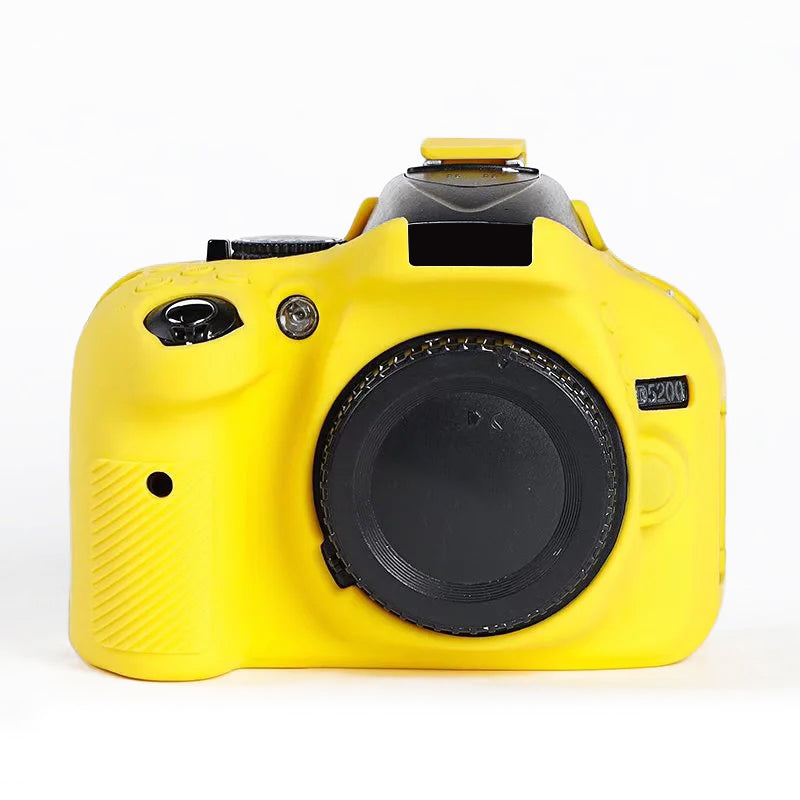 Uniqkart for Nikon D5200 / D5100 Silicone Skin Case Camera DSLR Bag Anti-scratch Protective Cover - Yellow