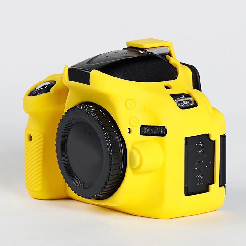 Uniqkart for Nikon D5200 / D5100 Silicone Skin Case Camera DSLR Bag Anti-scratch Protective Cover - Yellow