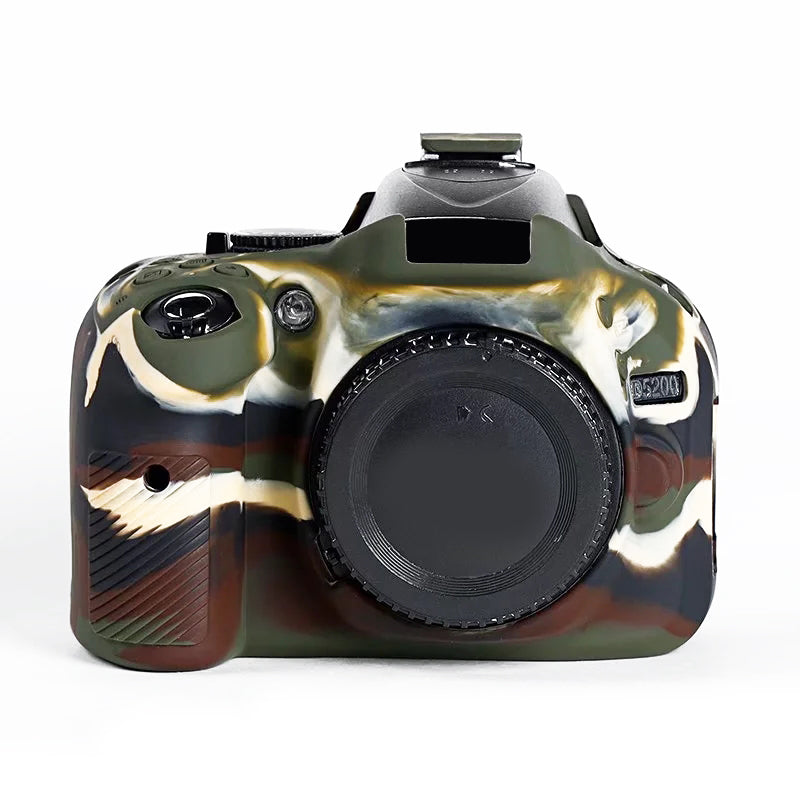 Uniqkart for Nikon D5200 / D5100 Silicone Skin Case Camera DSLR Bag Anti-scratch Protective Cover - Camouflage