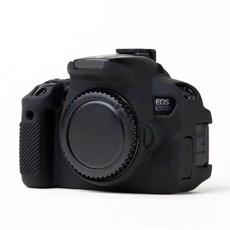 Uniqkart for Canon EOS 700D / 650D / 600D Soft Silicone Skin Case Protective Cover Anti-scratch Camera Bag - Black