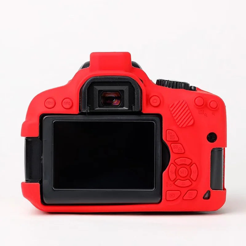 Uniqkart for Canon EOS 700D / 650D / 600D Soft Silicone Skin Case Protective Cover Anti-scratch Camera Bag - Red