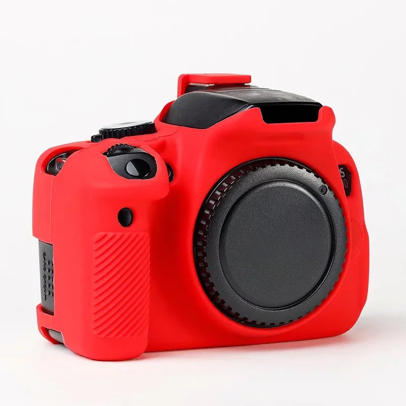 Uniqkart for Canon EOS 700D / 650D / 600D Soft Silicone Skin Case Protective Cover Anti-scratch Camera Bag - Red