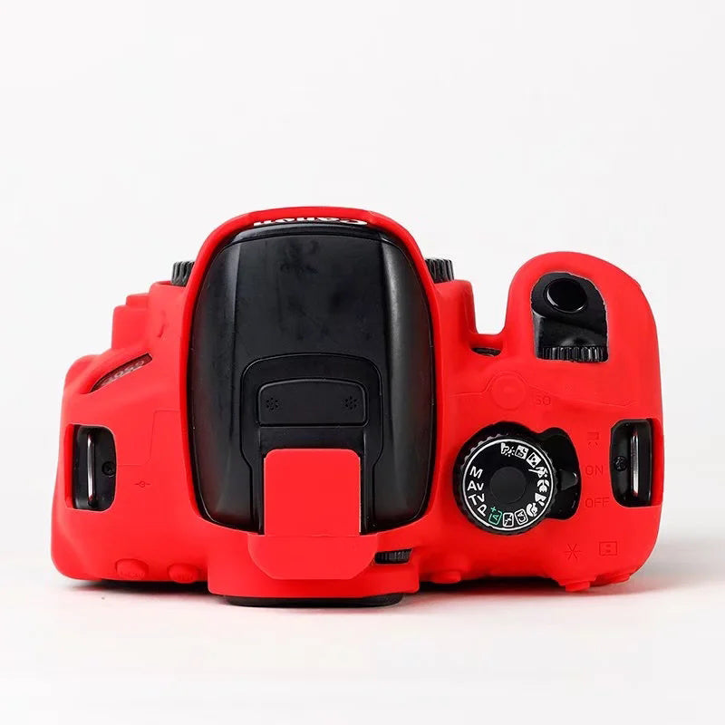Uniqkart for Canon EOS 700D / 650D / 600D Soft Silicone Skin Case Protective Cover Anti-scratch Camera Bag - Red
