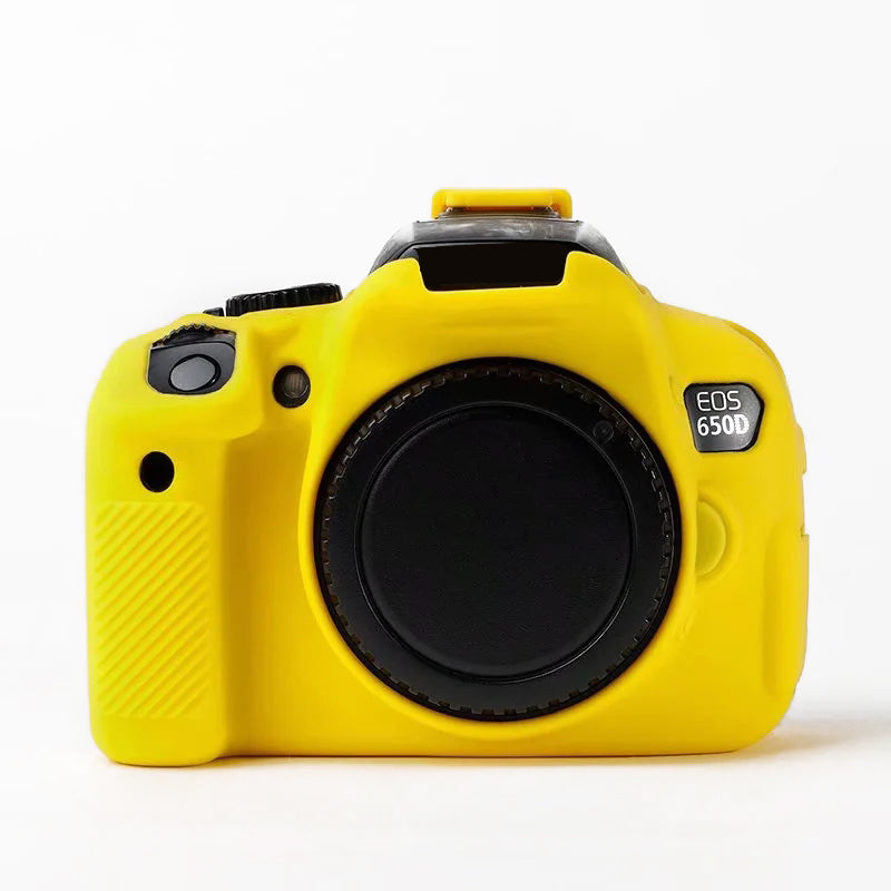 Uniqkart for Canon EOS 700D / 650D / 600D Soft Silicone Skin Case Protective Cover Anti-scratch Camera Bag - Yellow