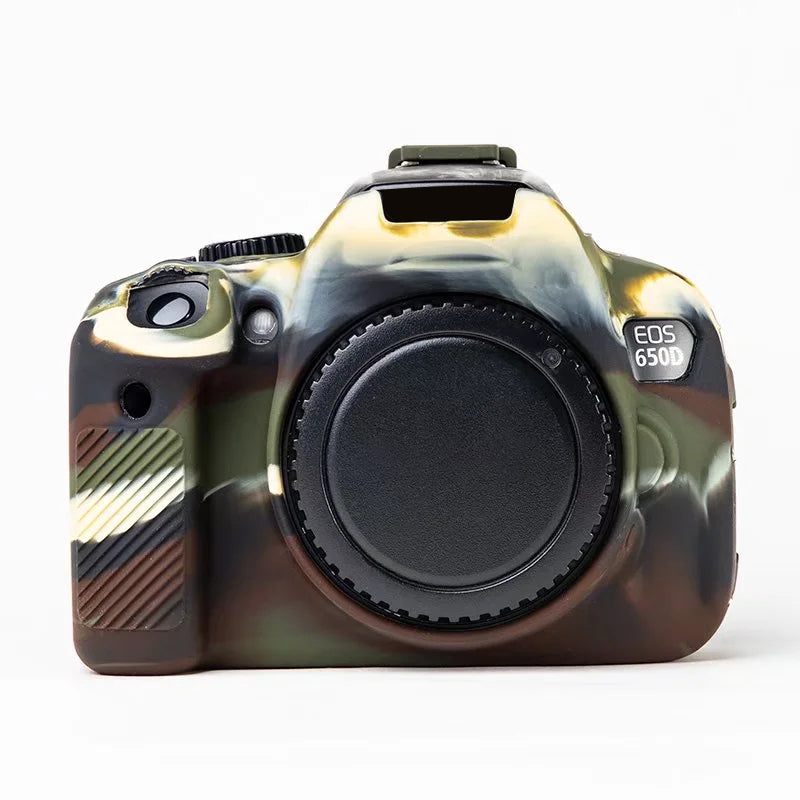 Uniqkart for Canon EOS 700D / 650D / 600D Soft Silicone Skin Case Protective Cover Anti-scratch Camera Bag - Camouflage