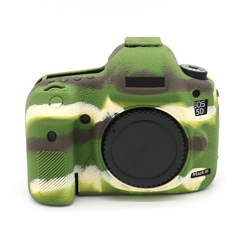 Uniqkart for Canon EOS 5D Mark III / 5D3 / 5DS / 5DS R Camera Soft Silicone Skin Case Drop-proof DSLR Protective Cover - Camouflage