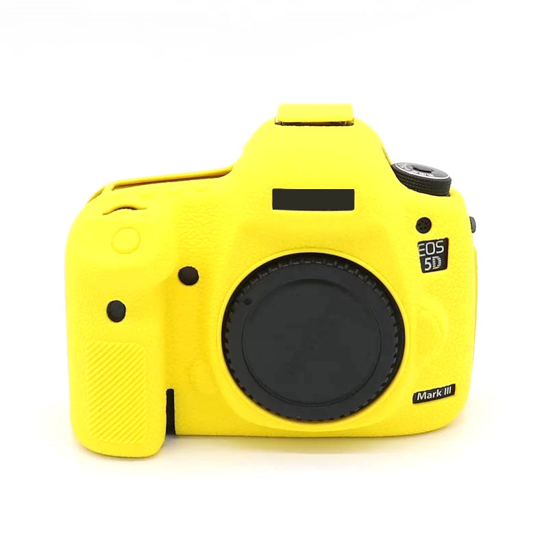 Uniqkart for Canon EOS 5D Mark III / 5D3 / 5DS / 5DS R Camera Soft Silicone Skin Case Drop-proof DSLR Protective Cover - Yellow