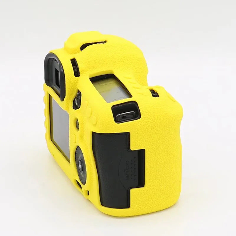 Uniqkart for Canon EOS 5D Mark III / 5D3 / 5DS / 5DS R Camera Soft Silicone Skin Case Drop-proof DSLR Protective Cover - Yellow