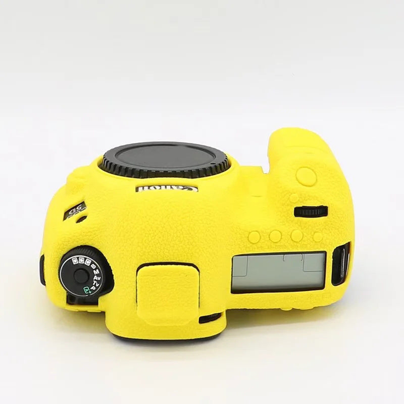 Uniqkart for Canon EOS 5D Mark III / 5D3 / 5DS / 5DS R Camera Soft Silicone Skin Case Drop-proof DSLR Protective Cover - Yellow