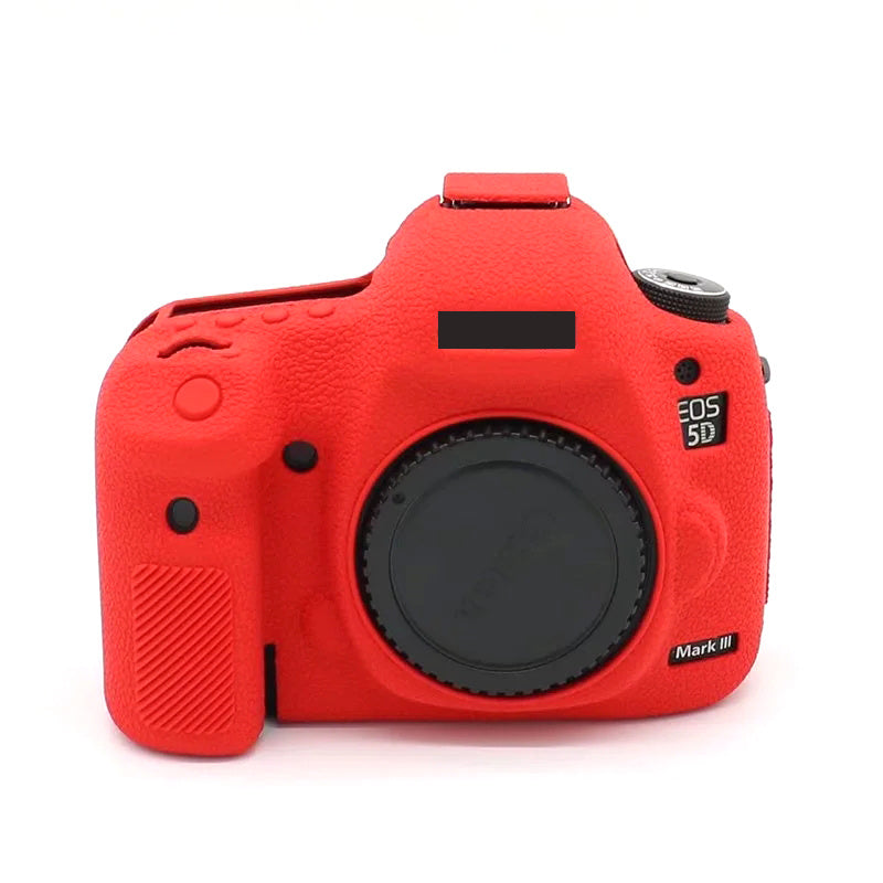 Uniqkart for Canon EOS 5D Mark III / 5D3 / 5DS / 5DS R Camera Soft Silicone Skin Case Drop-proof DSLR Protective Cover - Red