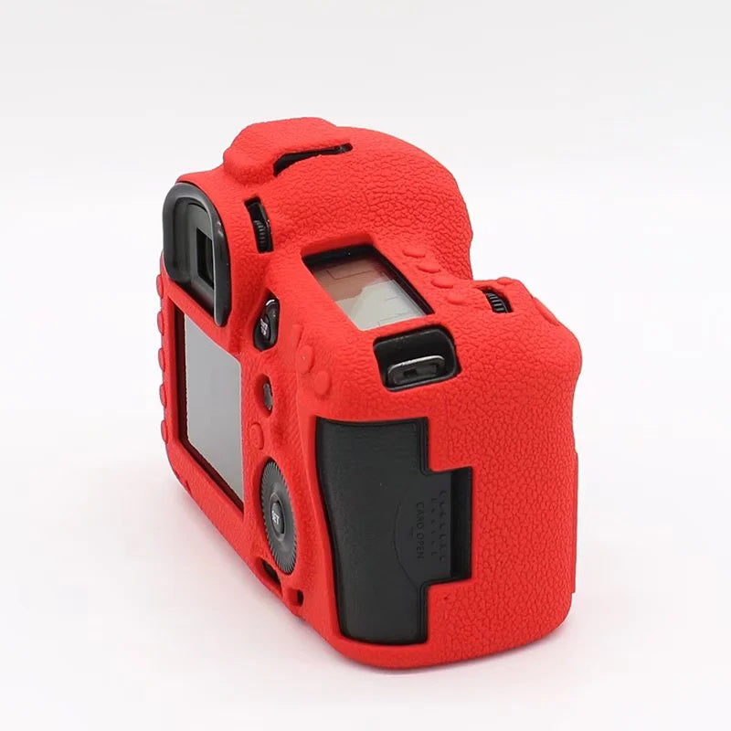 Uniqkart for Canon EOS 5D Mark III / 5D3 / 5DS / 5DS R Camera Soft Silicone Skin Case Drop-proof DSLR Protective Cover - Red
