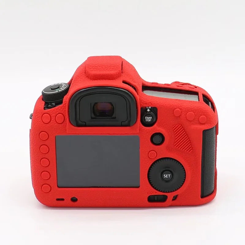 Uniqkart for Canon EOS 5D Mark III / 5D3 / 5DS / 5DS R Camera Soft Silicone Skin Case Drop-proof DSLR Protective Cover - Red