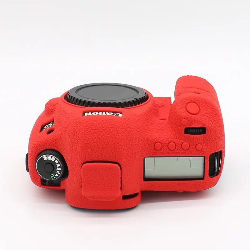 Uniqkart for Canon EOS 5D Mark III / 5D3 / 5DS / 5DS R Camera Soft Silicone Skin Case Drop-proof DSLR Protective Cover - Red