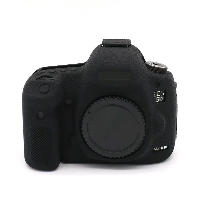Uniqkart for Canon EOS 5D Mark III / 5D3 / 5DS / 5DS R Camera Soft Silicone Skin Case Drop-proof DSLR Protective Cover - Black