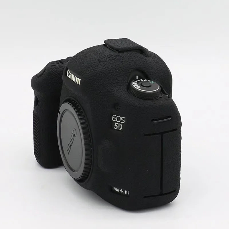 Uniqkart for Canon EOS 5D Mark III / 5D3 / 5DS / 5DS R Camera Soft Silicone Skin Case Drop-proof DSLR Protective Cover - Black