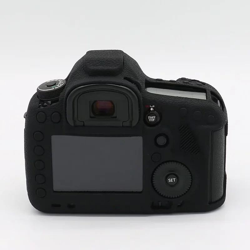 Uniqkart for Canon EOS 5D Mark III / 5D3 / 5DS / 5DS R Camera Soft Silicone Skin Case Drop-proof DSLR Protective Cover - Black