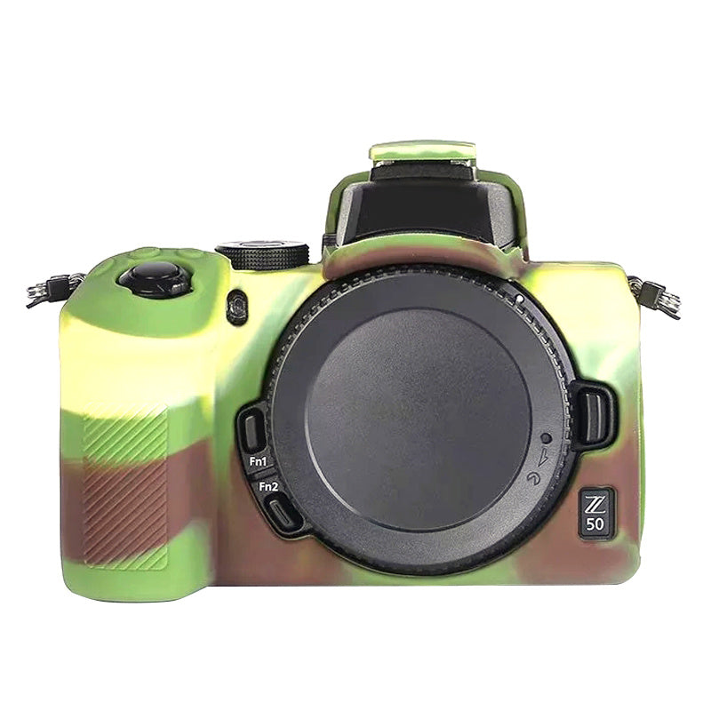 Uniqkart for Nikon Z 50 Silicone Camera Sleeve Case Anti-drop Dust-proof Protective Cover - Camouflage