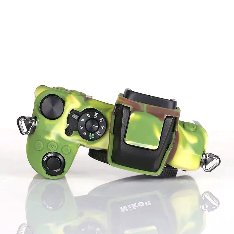 Uniqkart for Nikon Z 50 Silicone Camera Sleeve Case Anti-drop Dust-proof Protective Cover - Camouflage
