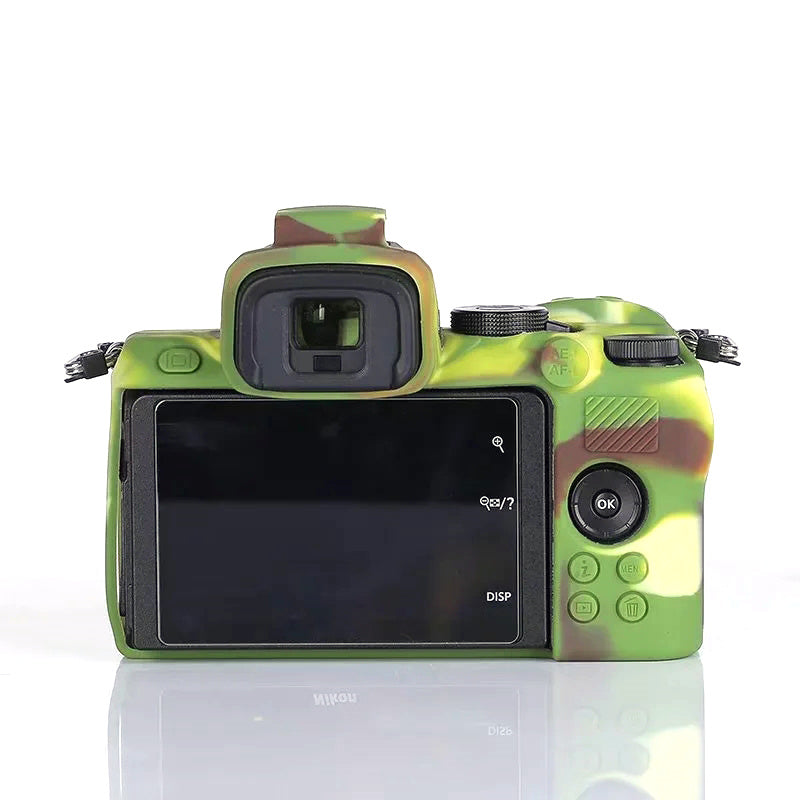 Uniqkart for Nikon Z 50 Silicone Camera Sleeve Case Anti-drop Dust-proof Protective Cover - Camouflage
