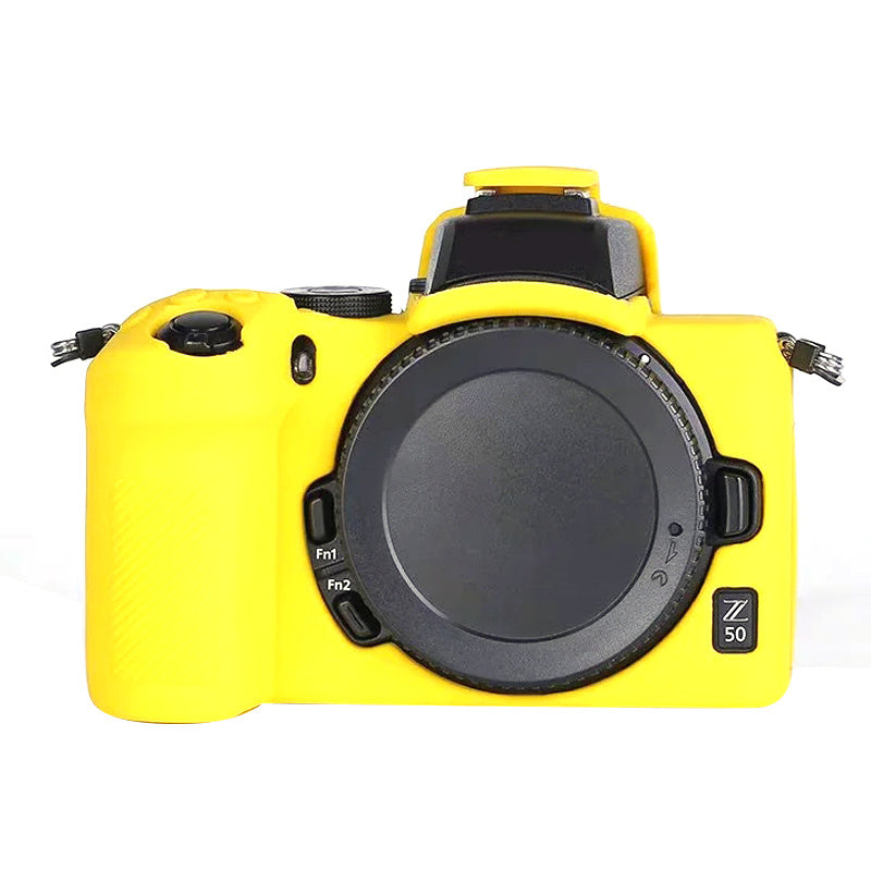Uniqkart for Nikon Z 50 Silicone Camera Sleeve Case Anti-drop Dust-proof Protective Cover - Yellow