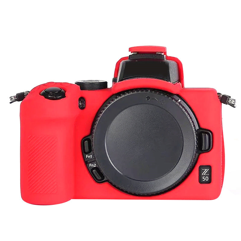 Uniqkart for Nikon Z 50 Silicone Camera Sleeve Case Anti-drop Dust-proof Protective Cover - Red