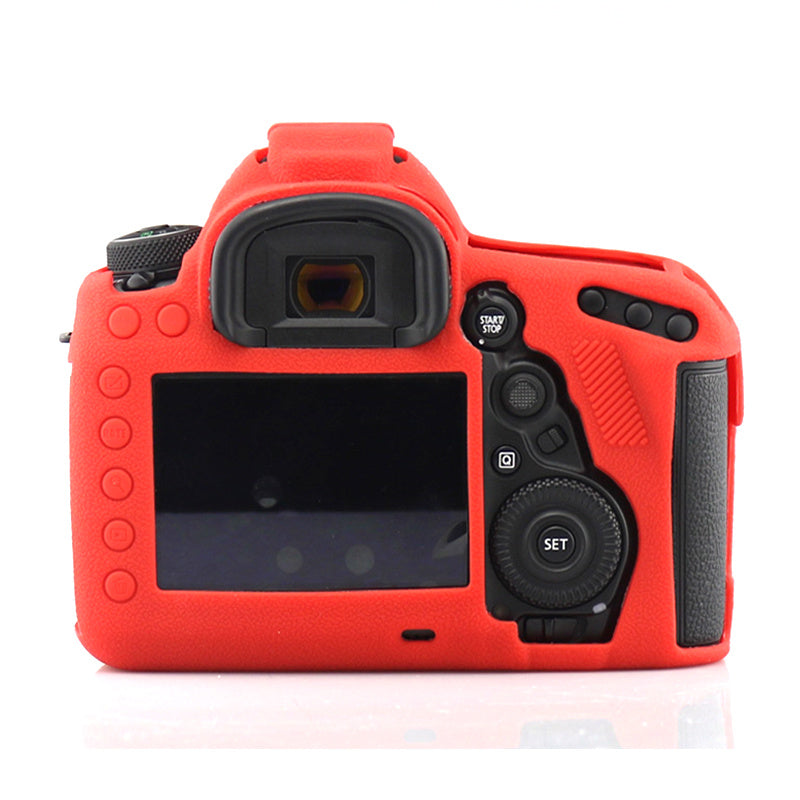 Uniqkart for Canon EOS 5D Mark IV / 5D4 Camera Anti-fall Silicone Skin Case DSLR Protective Cover - Red