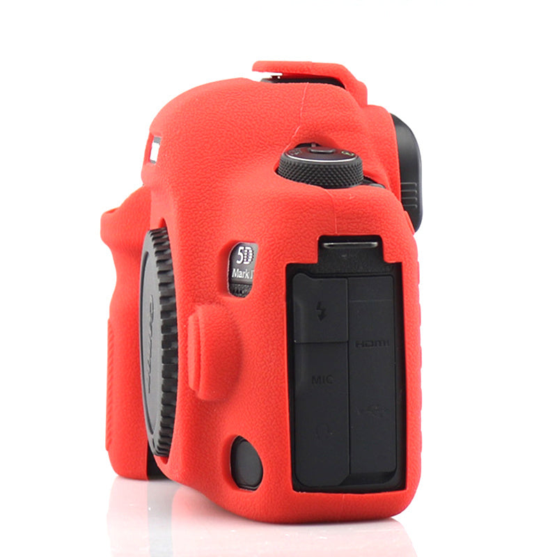 Uniqkart for Canon EOS 5D Mark IV / 5D4 Camera Anti-fall Silicone Skin Case DSLR Protective Cover - Red
