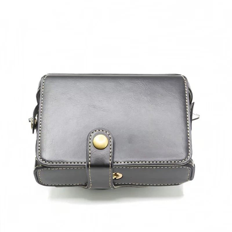 Uniqkart for FUJIFILM X100V / X100F Detachable Camera Case Bag, Battery Opening Design PU Leather + Flannel Lining Protective Cover with Shoulder Strap - Black