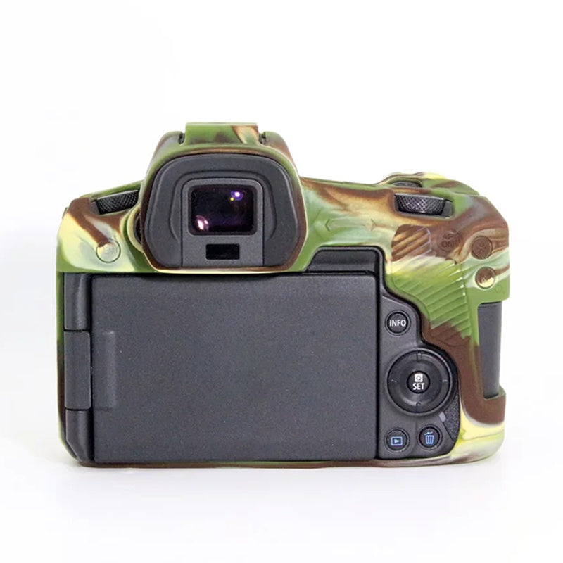 Uniqkart for Canon EOS R Camera Silicone Case Anti-scratch Camera Protective Sleeve Cover - Camouflage