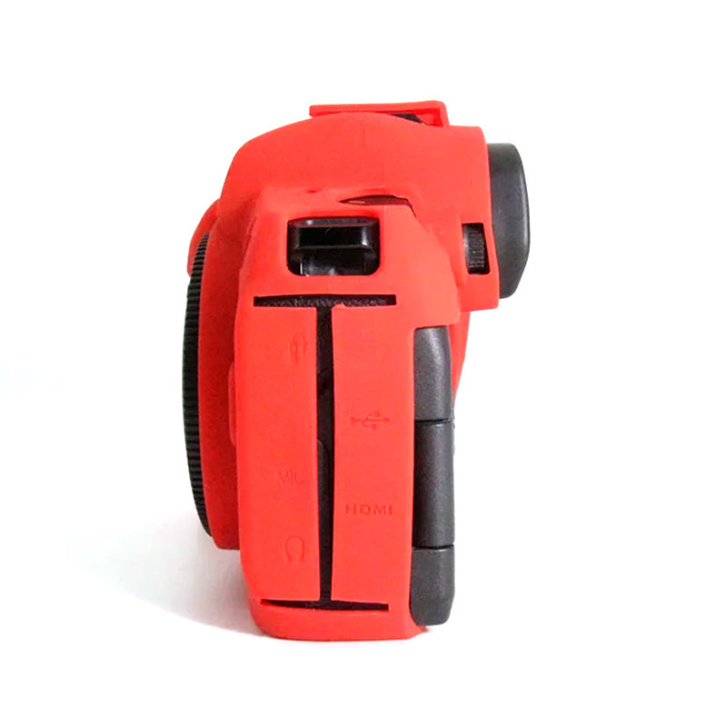 Uniqkart for Canon EOS R Camera Silicone Case Anti-scratch Camera Protective Sleeve Cover - Red