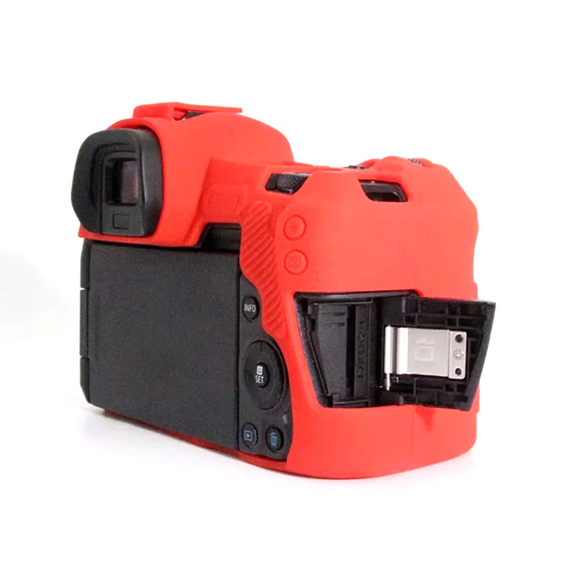Uniqkart for Canon EOS R Camera Silicone Case Anti-scratch Camera Protective Sleeve Cover - Red