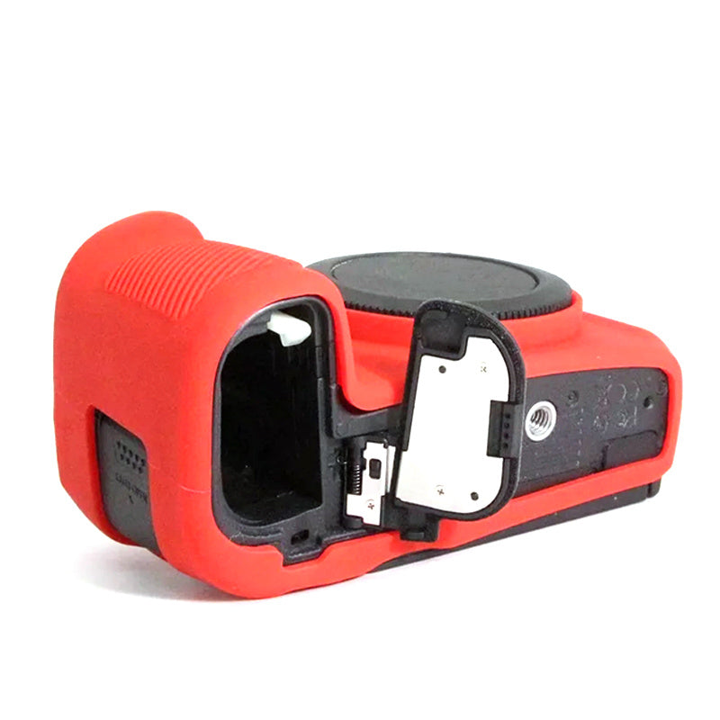 Uniqkart for Canon EOS R Camera Silicone Case Anti-scratch Camera Protective Sleeve Cover - Red