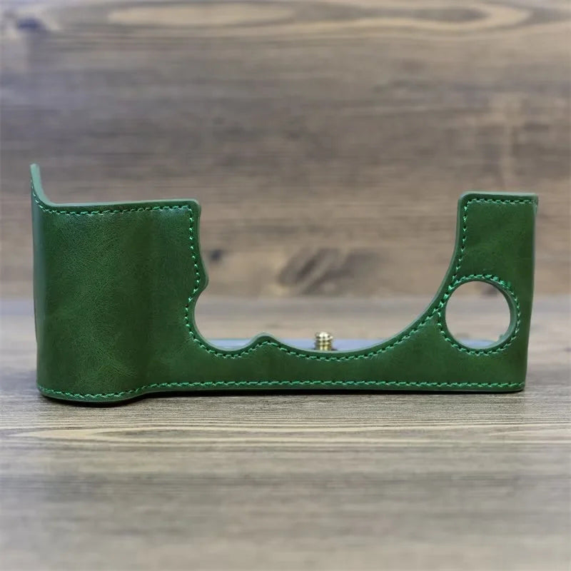 for Fujifilm X-T5 Anti-scratch PU Leather Camera Case Battery Opening Design Protective Cover with Screw - Green