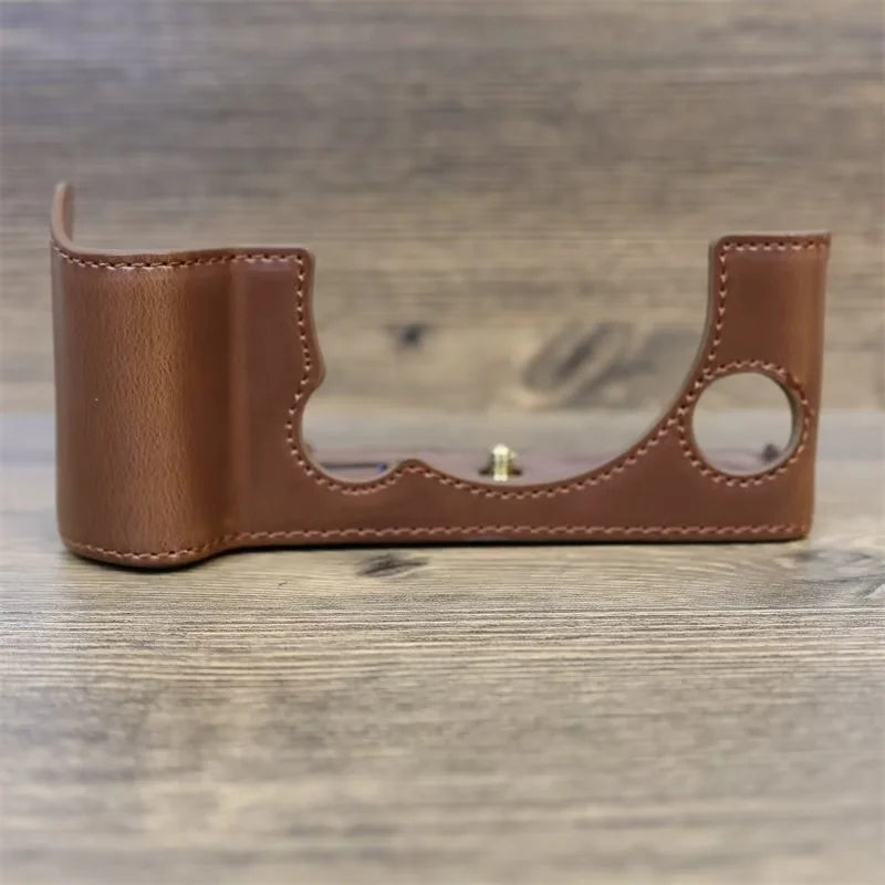 for Fujifilm X-T5 Anti-scratch PU Leather Camera Case Battery Opening Design Protective Cover with Screw - Coffee