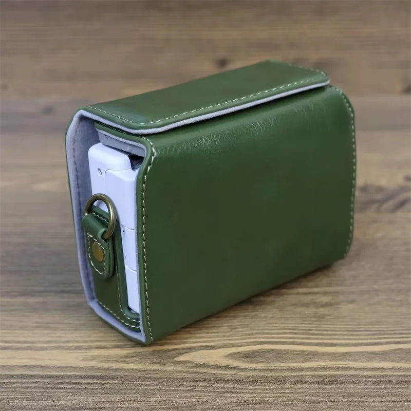 PU Leather Case for Sony ZV-1F Camera, Full Protection Camera Carrying Bag with Shoulder Strap - Green
