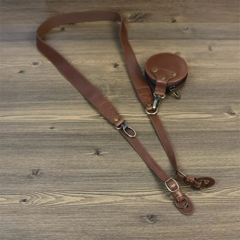 Uniqkart for Fuji X-T5 Battery Opening Design Detachable PU Leather Camera Bag Protective Case with Lens Pouch and Shoulder Strap - Coffee