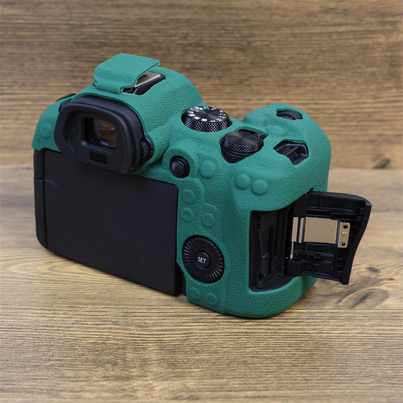 Uniqkart for Canon EOS R6 Mark II Silicone Case Anti-scratch Digital Camera Protective Cover - Army Green