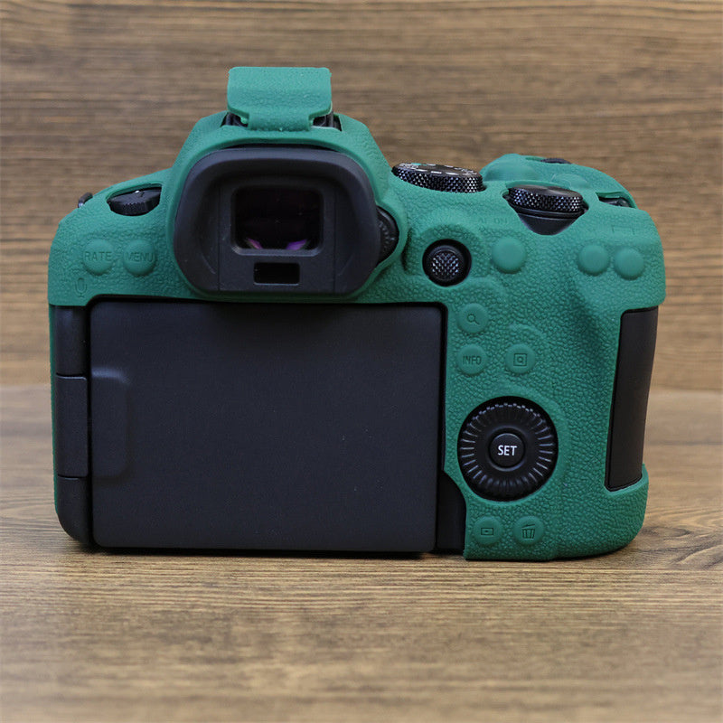 Uniqkart for Canon EOS R6 Mark II Silicone Case Anti-scratch Digital Camera Protective Cover - Army Green