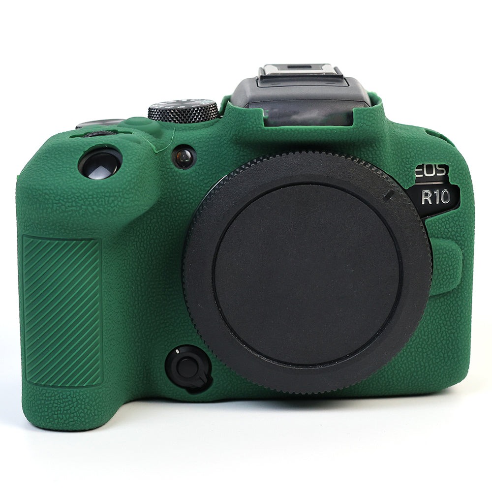Uniqkart for Canon EOS R10 Silicone Case Digital Camera Anti-drop Protective Cover - Blackish Green