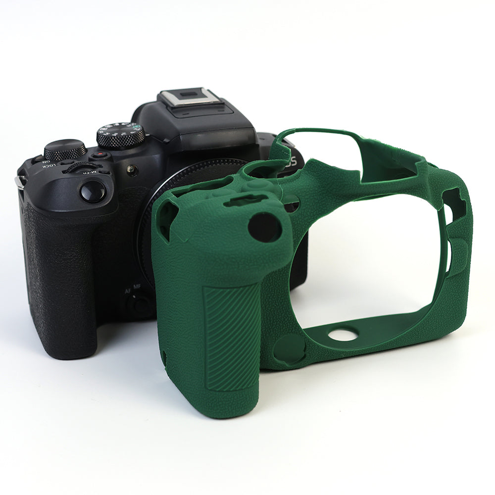 Uniqkart for Canon EOS R10 Silicone Case Digital Camera Anti-drop Protective Cover - Blackish Green