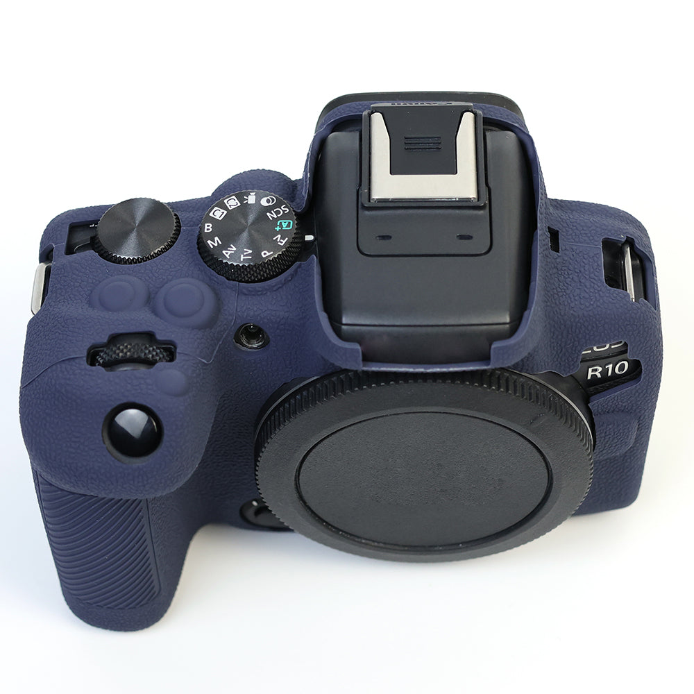 Uniqkart for Canon EOS R10 Silicone Case Digital Camera Anti-drop Protective Cover - Sapphire