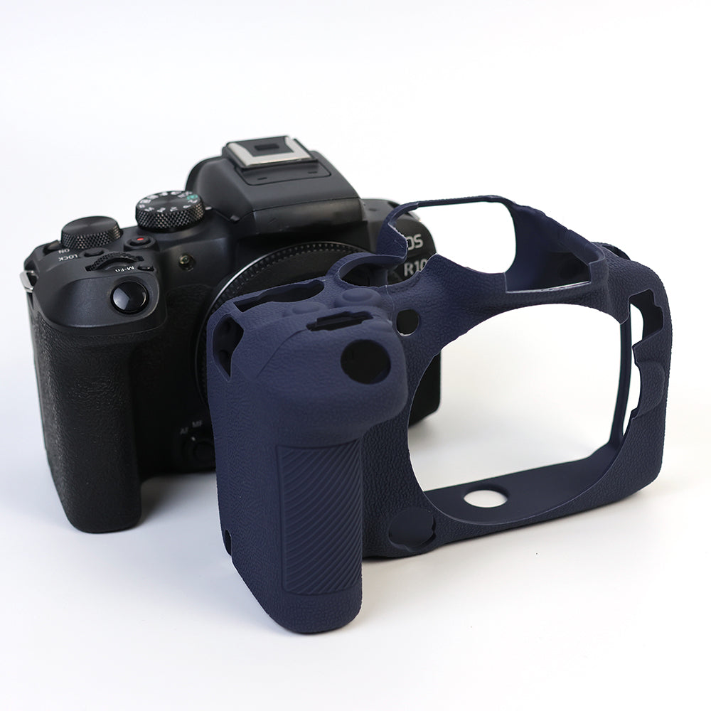 Uniqkart for Canon EOS R10 Silicone Case Digital Camera Anti-drop Protective Cover - Sapphire