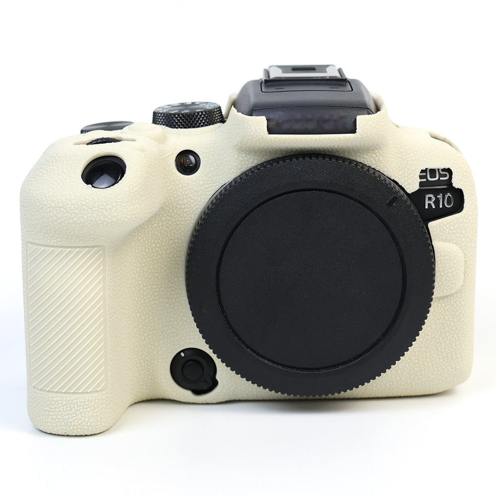 Uniqkart for Canon EOS R10 Silicone Case Digital Camera Anti-drop Protective Cover - Beige
