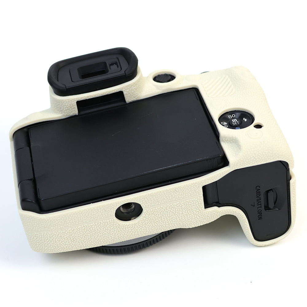 Uniqkart for Canon EOS R10 Silicone Case Digital Camera Anti-drop Protective Cover - Beige