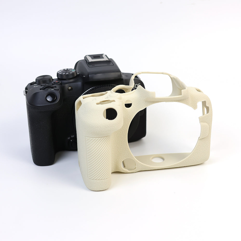 Uniqkart for Canon EOS R10 Silicone Case Digital Camera Anti-drop Protective Cover - Beige