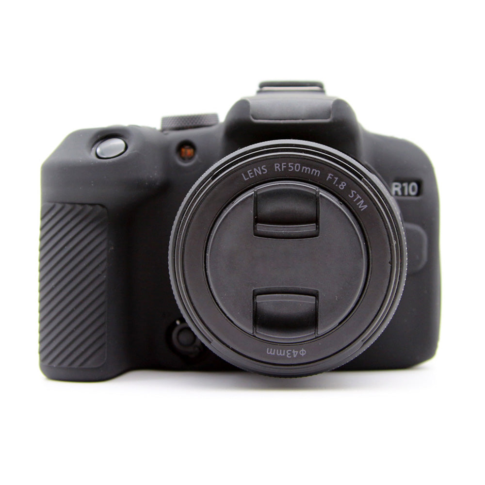 Flexible Silicone Case for Canon EOS R10 Camera Protector Anti-Scratch Anti-Drop Cover - Black